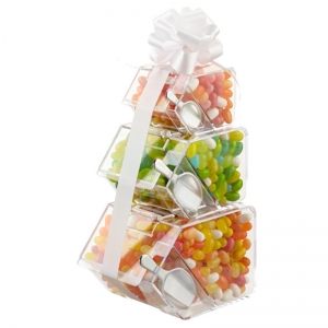 واضح حلوى القصدير مربع للفاكهة الحلو شبكي الحلوى يمكن 