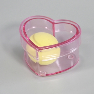 صندوق تخزين صغير من الاكريليك على شكل قلب وردي 