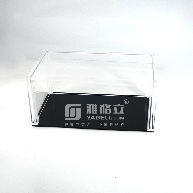 acrylic display box with black base