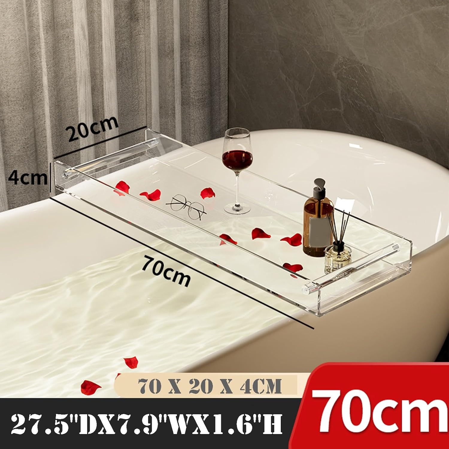 acrylic bathtub caddy