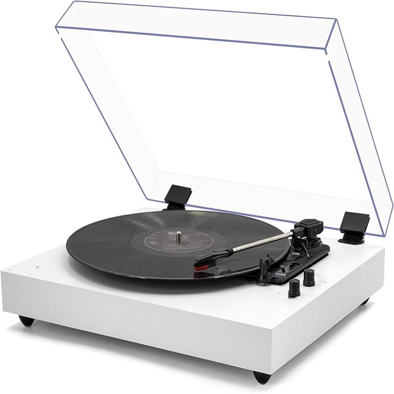 Acrylic turntable cover with easy access