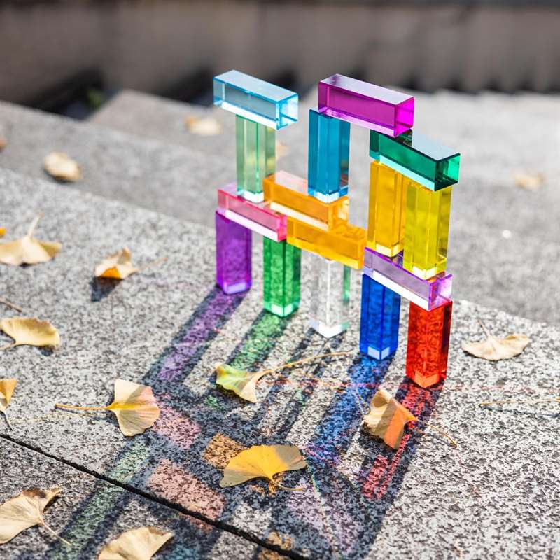 Acrylic gemstone cube block set