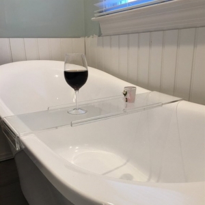 تخصيص الاكريليك حوض الاستحمام علبة سيت البلاستيك الحمام النبيذ الزجاج حامل صينية 