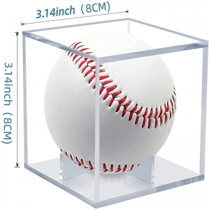 التراص البرسبيكس الاكريليك الصغيرة بالجملة مربع حالة عرض البيسبول
 