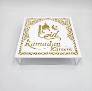 صندوق موسلين إسلامي رمضان عيد مبارك أكريليك 