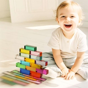 قوس قوس قزح الكتل أكريليك كتل الكتل جوهرة التراص المستطيل 