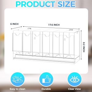 موزع أكريليك شفاف للغاية بستة فتحات 